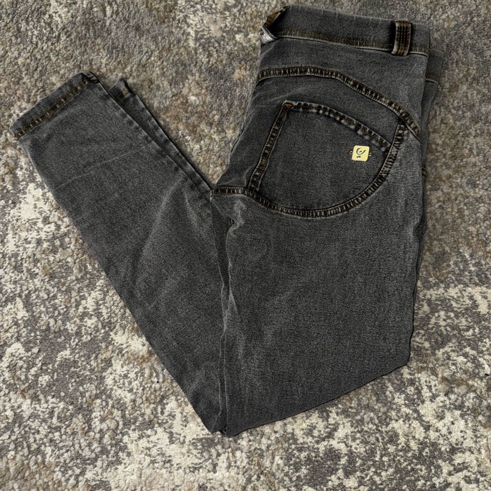 FREDDY Skinny Jeans Gray Medium Wash Denim Stretch Button Women's